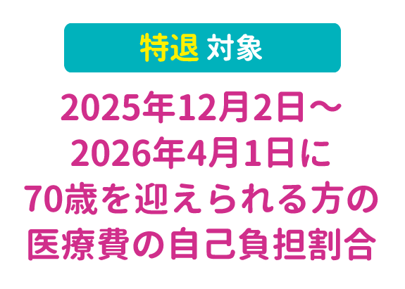 画像: 70歳以上で一定の収入未満の方は、申請により医療費の自己負担割合が2割になります。